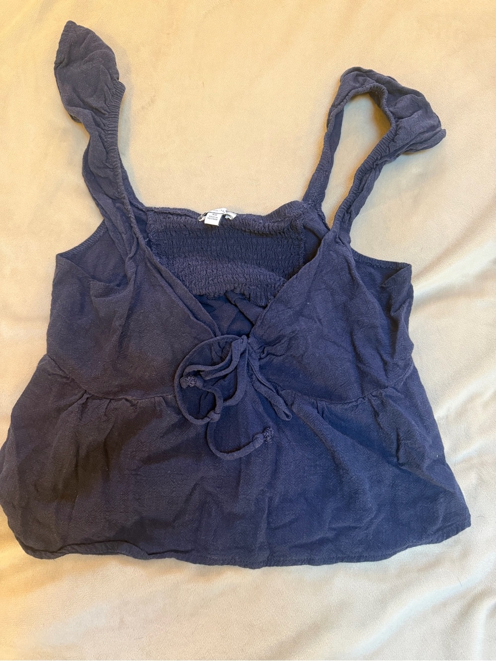 La Hearts Navy Tie-Front Camisole
